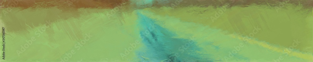 abstract horizontal graphic background with dark sea green, blue chill and pastel brown colors