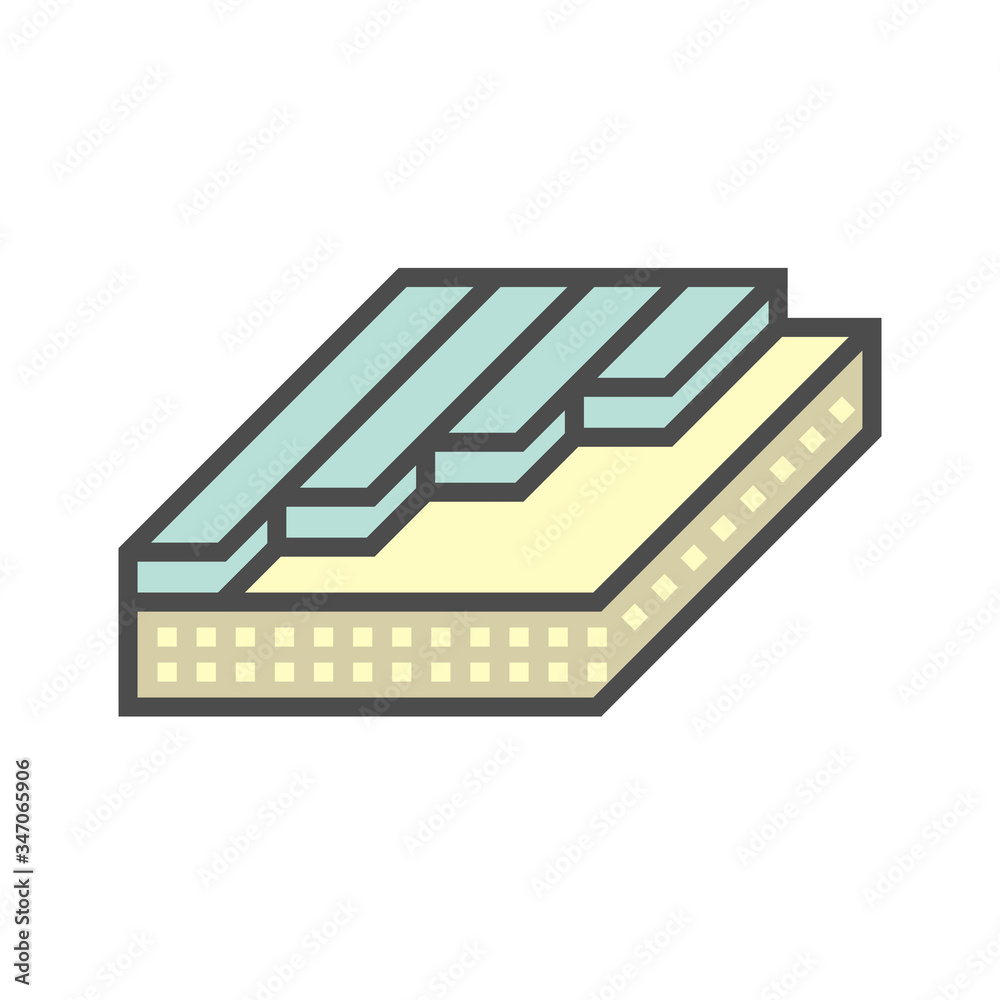 Wood floor construction and material vector icon design on white background. Wood floor construction and material vector icon design on white background.