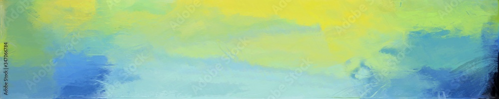 abstract natural long wide horizontal graphic background with dark sea green, dark khaki and pastel blue colors