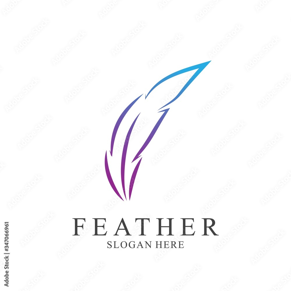 Feather logo design with modern concept Feather logo design with modern concept