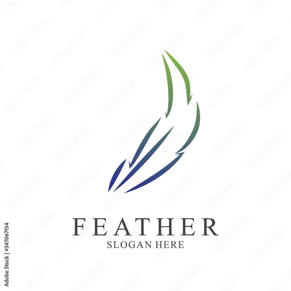 Feather logo design with modern concept