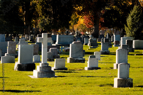 Old Cemetery in United States in autumn