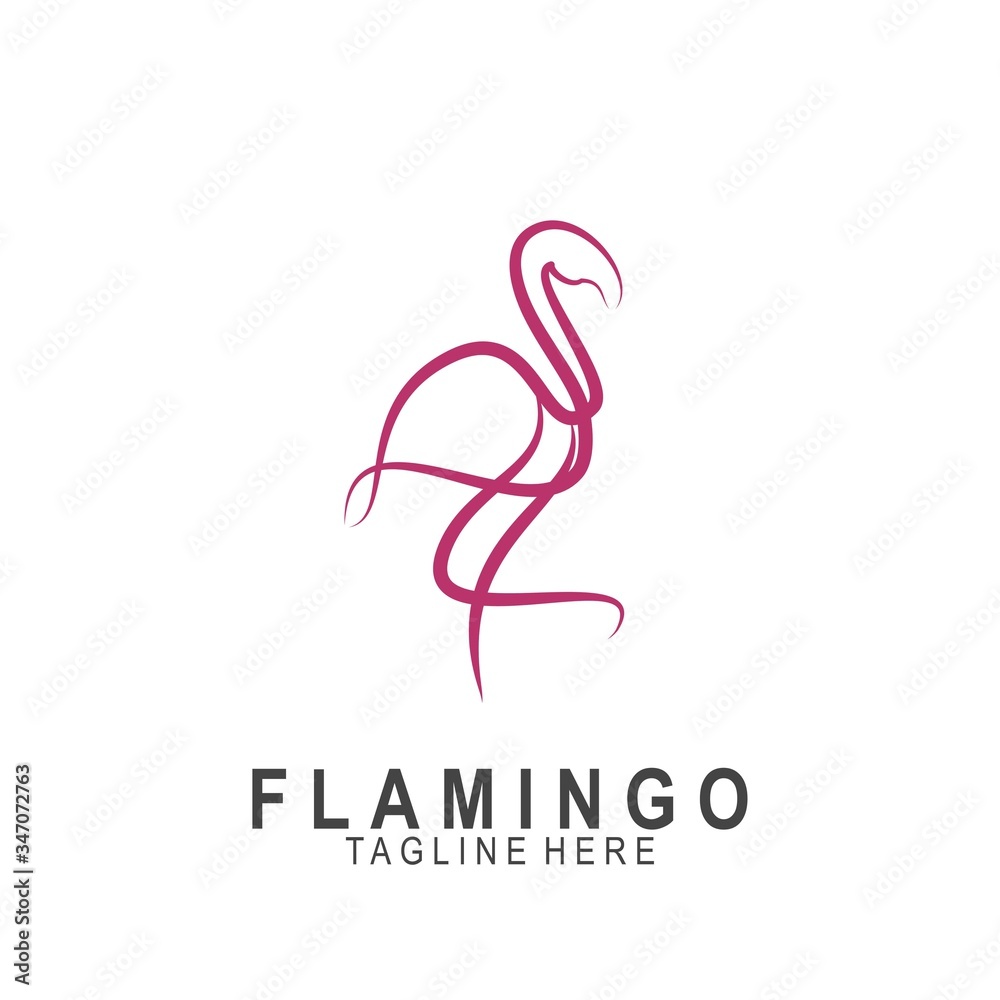 Obraz premium Flamingo logo with modern design