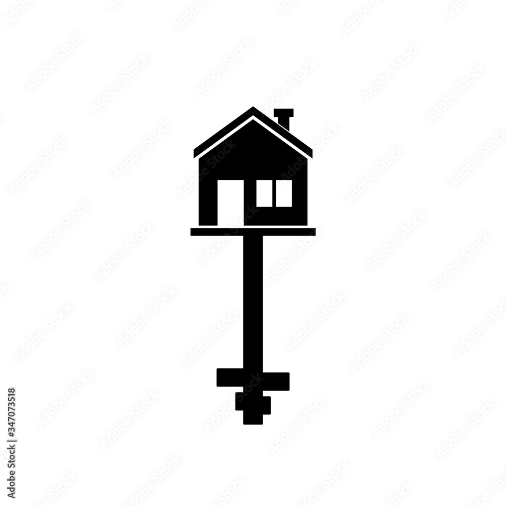 House key icon isolated on white background House key icon isolated on white background