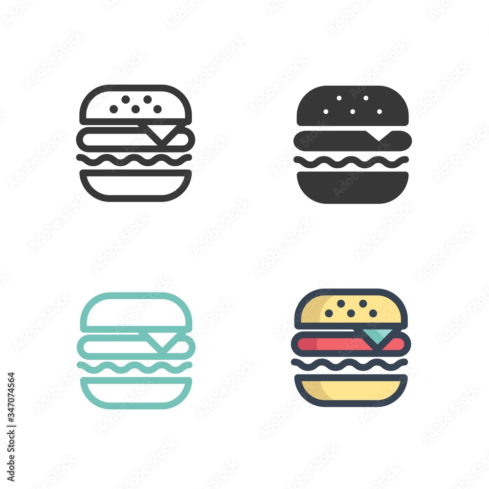 burger icon vector illustration for website and graphic design