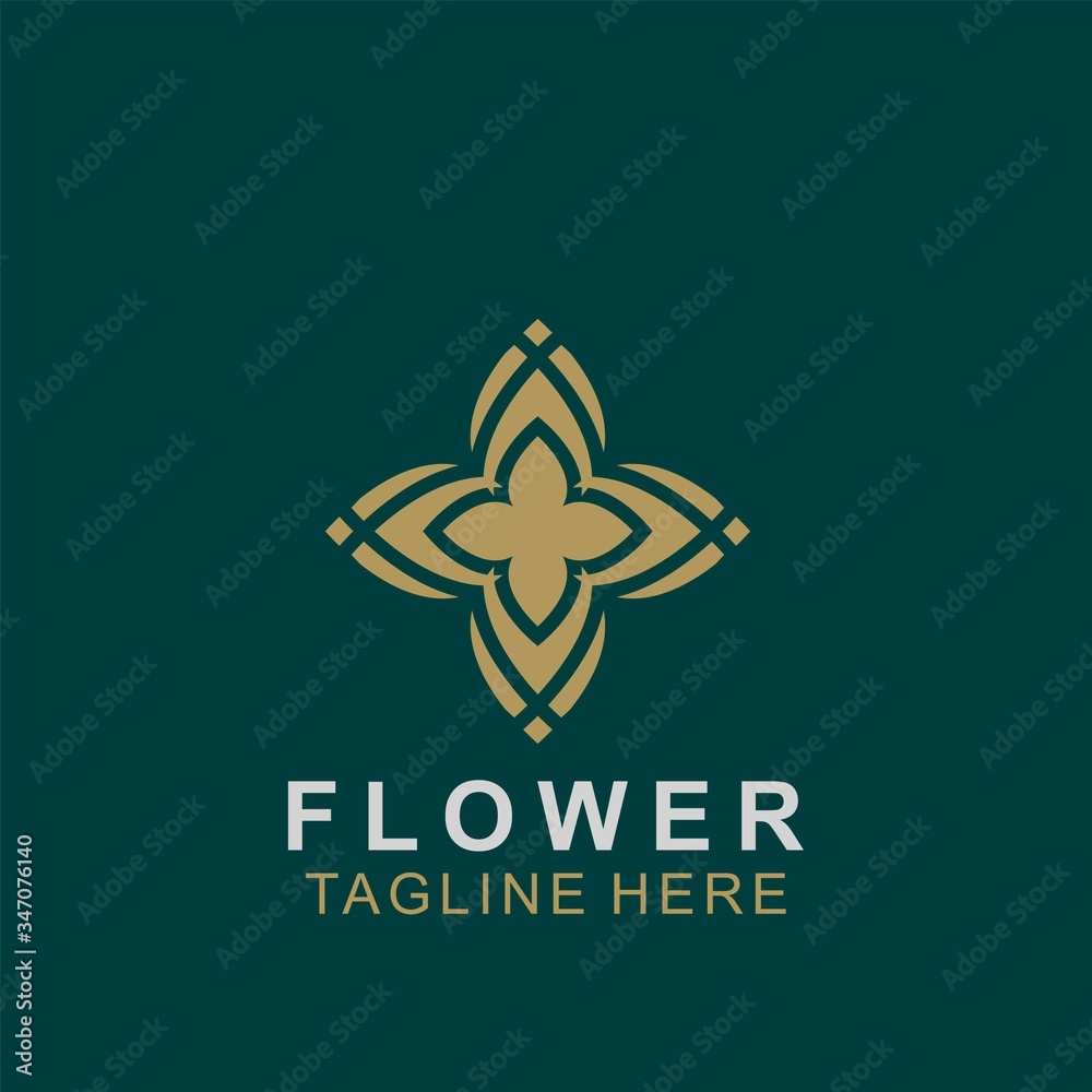 Luxury floral logo design. Ornament flower abstract vector Luxury floral logo design. Ornament flower abstract vector