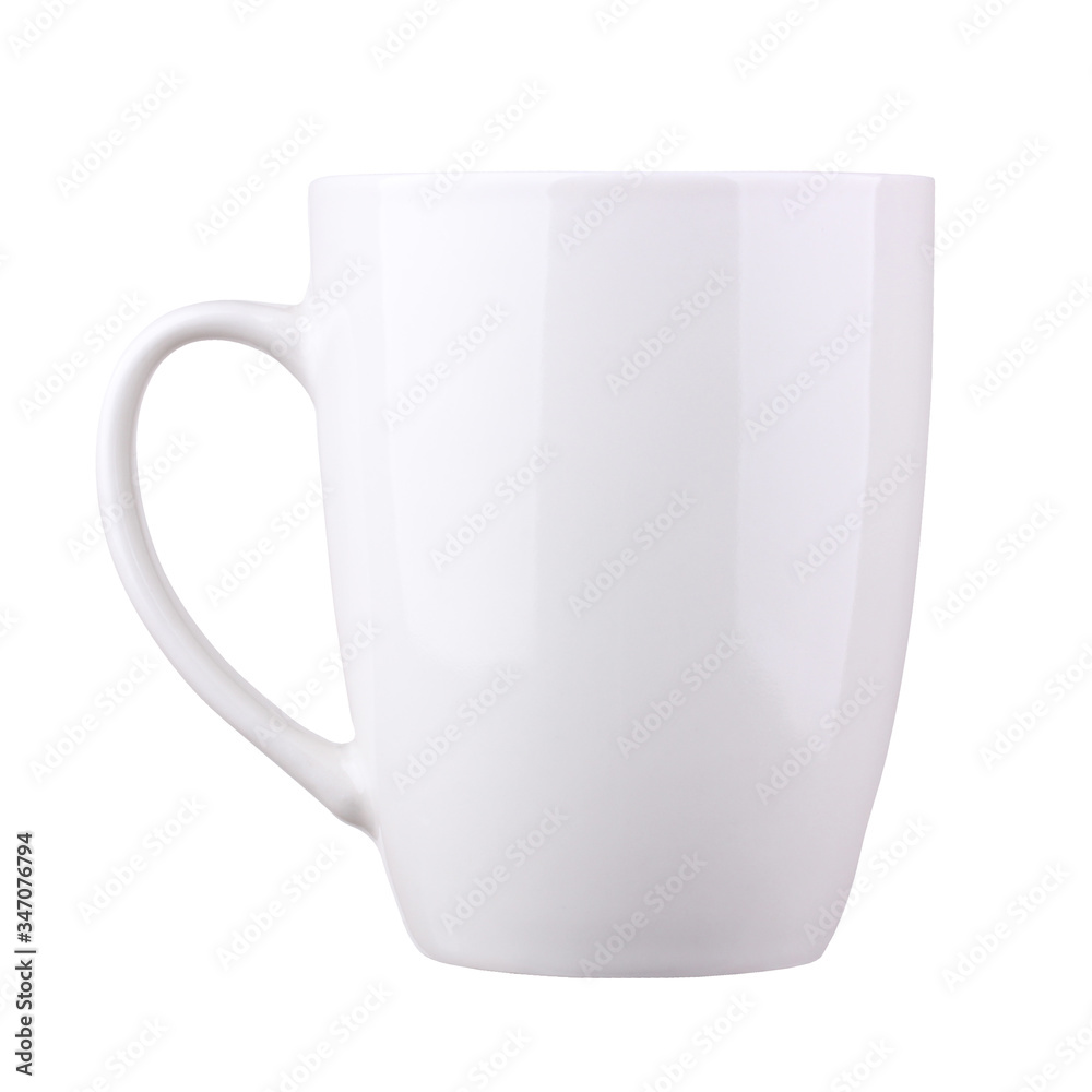 white mug isolated on a white background with clipping path.