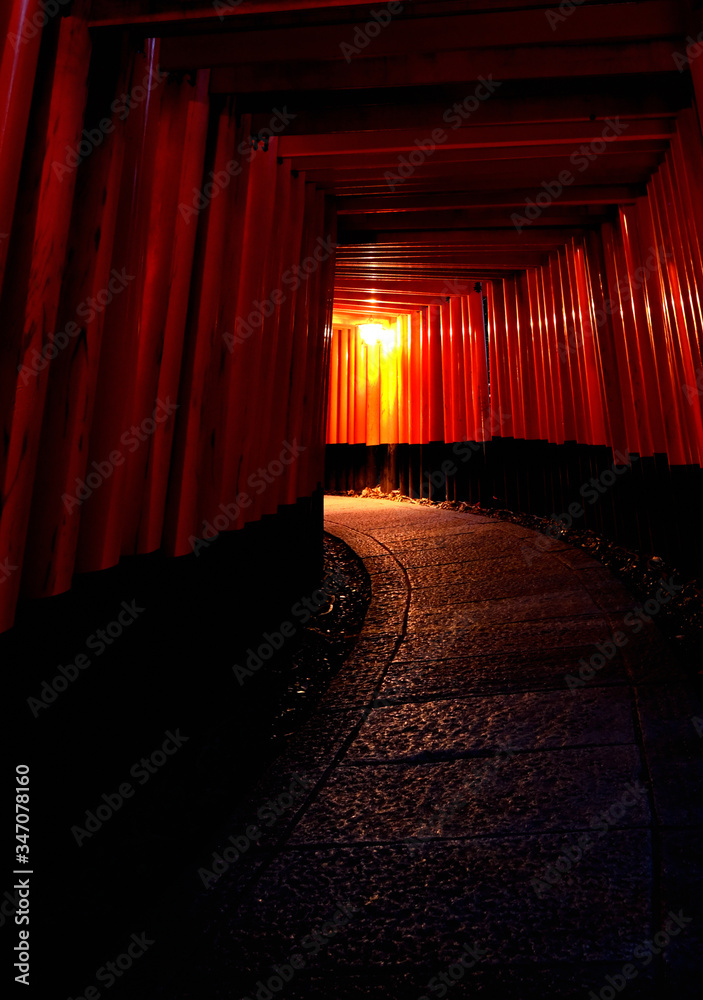 夜明け前の伏見稲荷大社 Stock Photo Adobe Stock 夜明け前の伏見稲荷大社 Stock Photo Adobe Stock