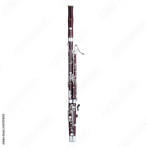 Bassoon Woodwinds Music Instrument Isolated on White background photo