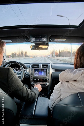 person driving a car