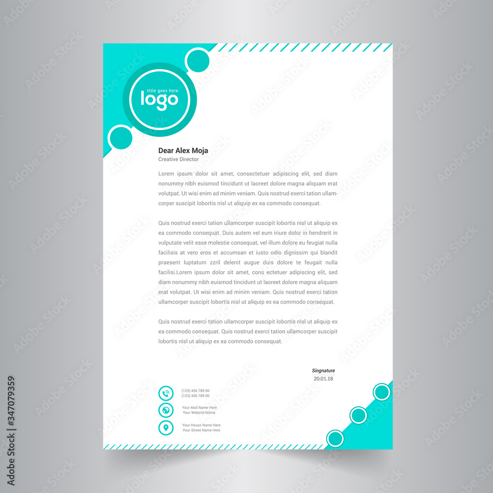 Corporate style Abstract letter head templates for your project design.