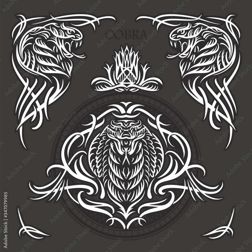 Stylized vector illustration of a cobra Stylized vector illustration of a cobra