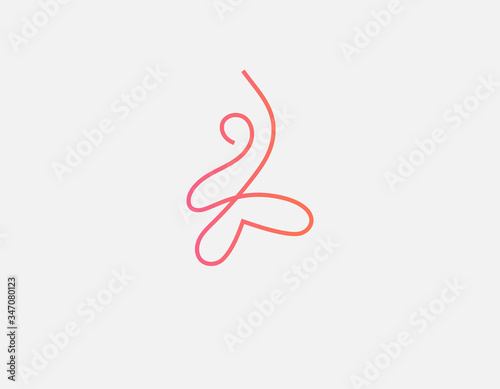 Creative gradient linear logo icon image of a man with a raised hand