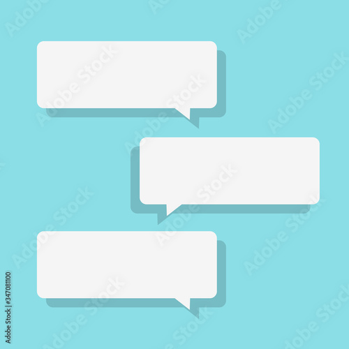 Chat message bubbles empty or balloons template vector flat cartoon modern element design isolated image