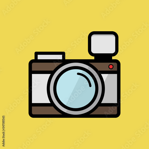 Camera flat design and icon vector
