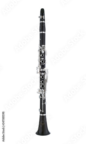 Leinwand Poster Clarinets, Clarinet Woodwinds Music Instrument Isolated on White background