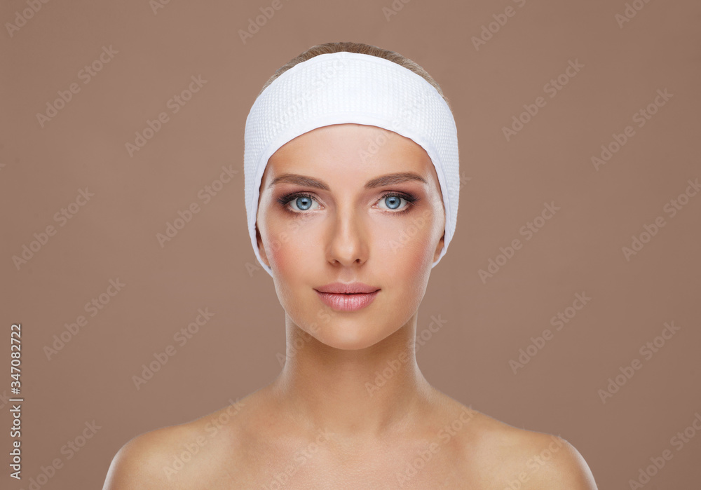 Beauty portrait of healthy and attractive woman. Human face in a concept of spa, skin care, cosmetics, make-up, complexion and face lifting. Beauty portrait of healthy and attractive woman. Human face in a concept of spa, skin care, cosmetics, make-up, complexion and face lifting.