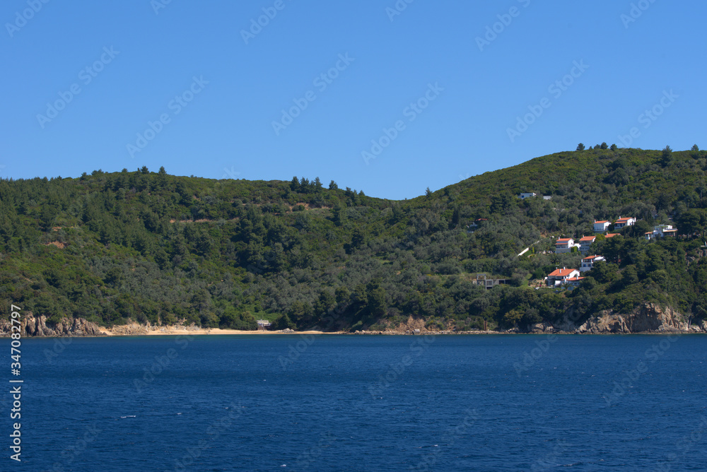 Fototapeta premium Skiathos Island, Greece. summer 2020, beaches and seascape