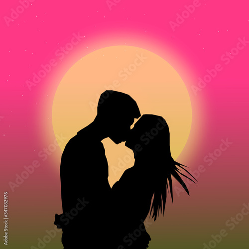 love declaration of love. couple kissing