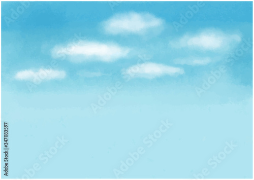 水彩風青空イラスト背景