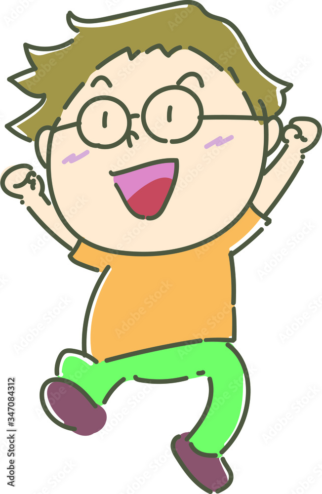 Obraz premium 男の子01_04(飛ぶ)