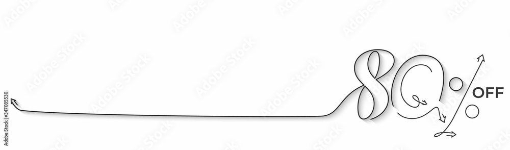 80% OFF Sale Discount Banner. Discount offer price tag. Vector Modern Sticker Illustration. 80% OFF Sale Discount Banner. Discount offer price tag. Vector Modern Sticker Illustration.
