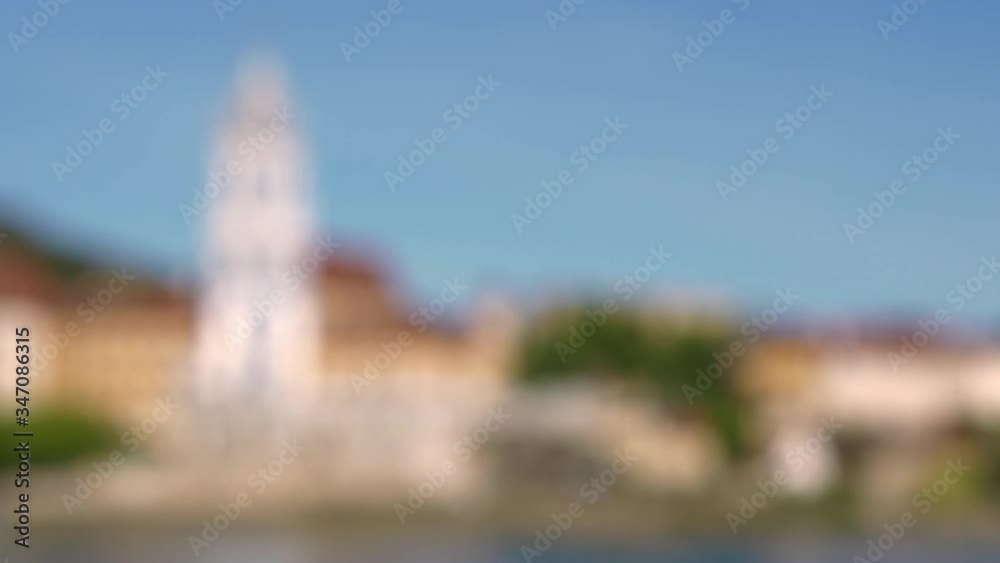 Duernstein Abbey Church Tower, a Baroque Blue and White Spire or Steeple in the Wachau Valley, Austria Blur Out Duernstein Abbey Church Tower, a Baroque Blue and White Spire or Steeple in the Wachau Valley, Austria Blur Out