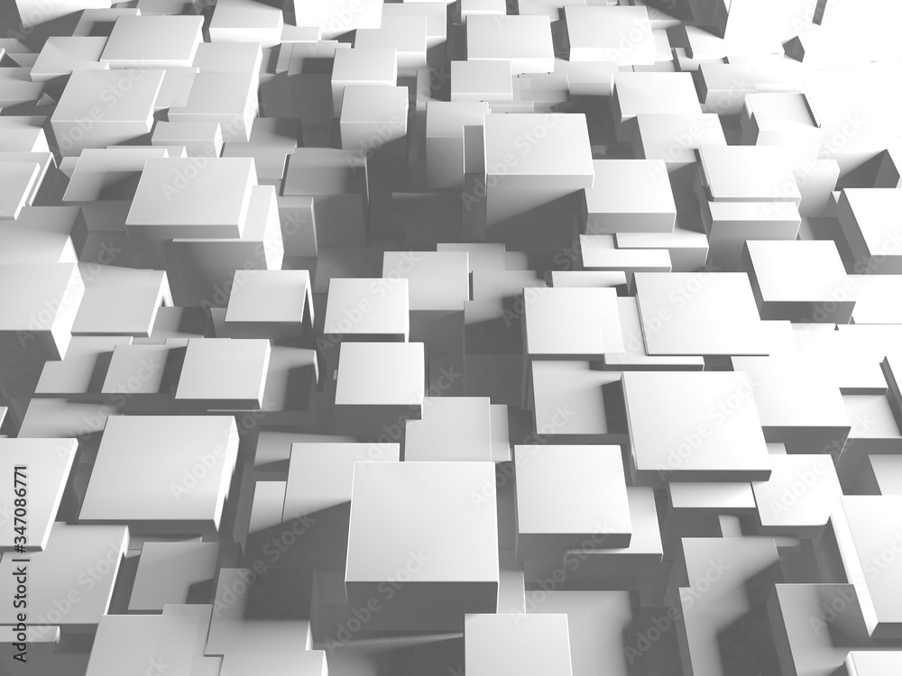 White cubes structure. Abstract futuristic background. White cubes structure. Abstract futuristic background.