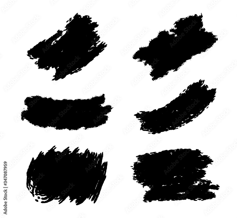 Paint brush strokes and grunge stains. Vector collection. Paint brush strokes and grunge stains. Vector collection.