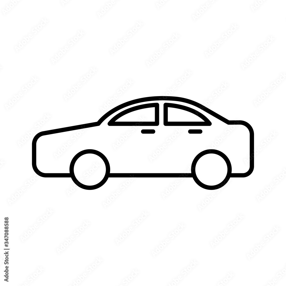 Car icon set vector line