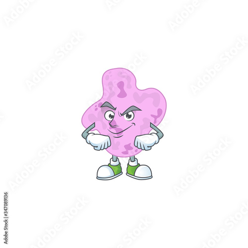 Tetracoccus mascot design style with grinning face
