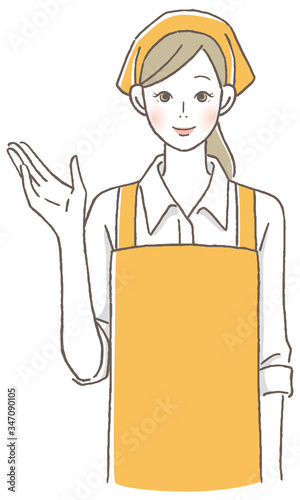 女性店員　案内