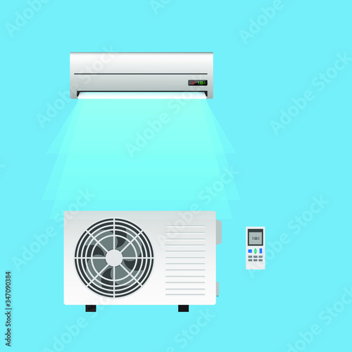 air conditioner units vector set isolated