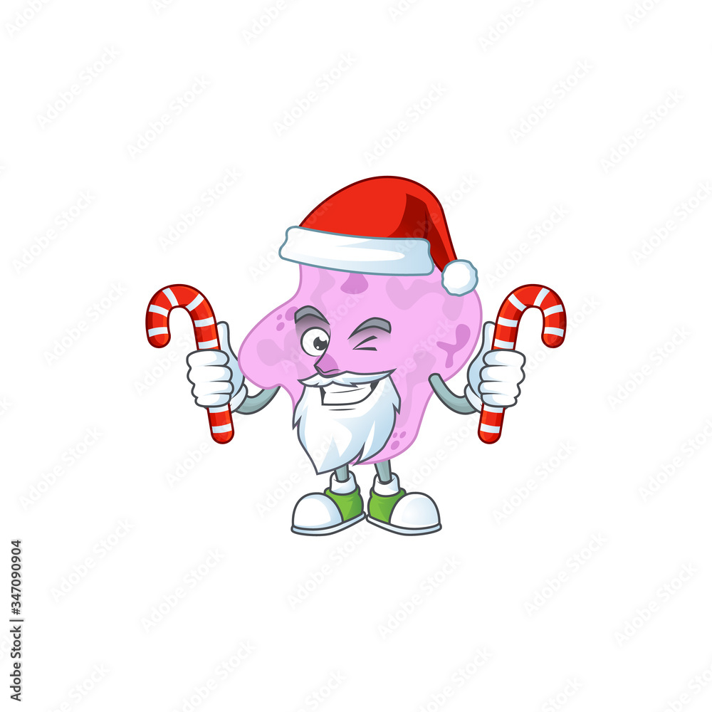 Tetracoccus humble Santa Cartoon character having candies