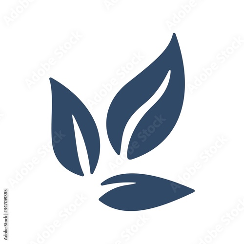 Green tea leaves. Flat style icon design.