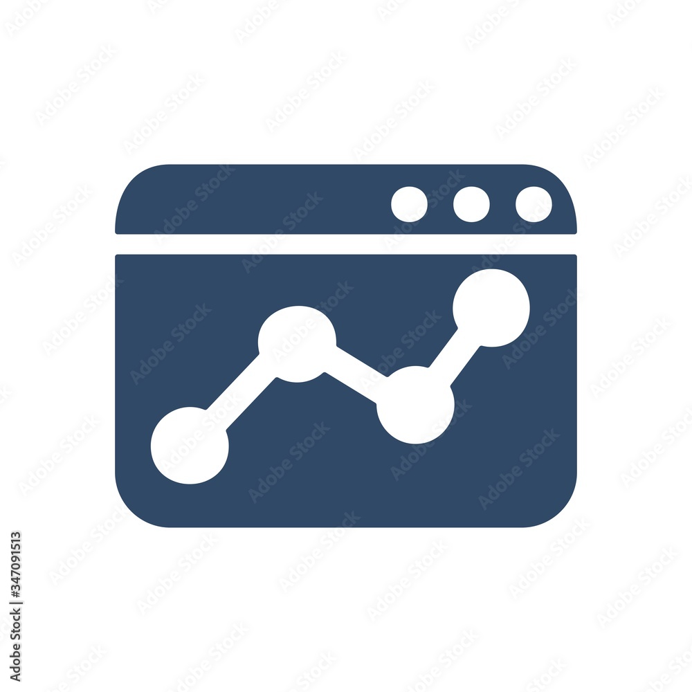 Business analytics icon. Sales chart, financial projections symbol. Flat design for business concept.
