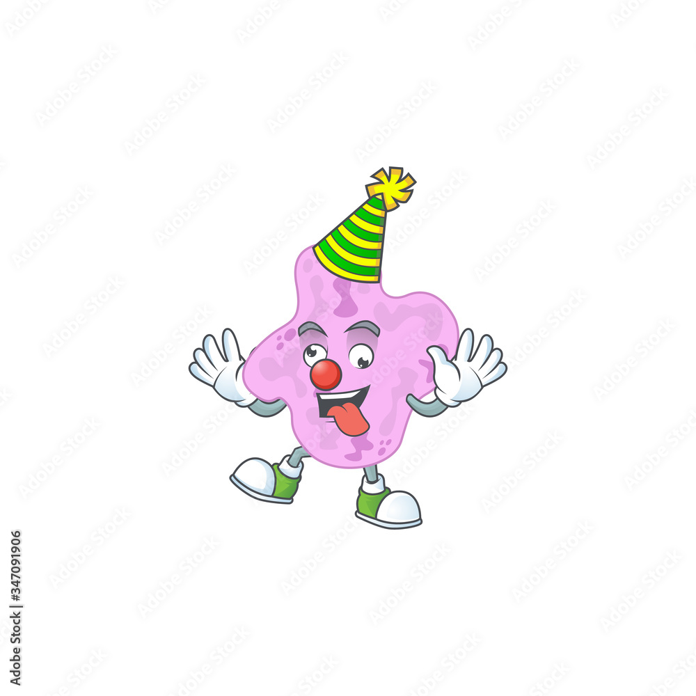 Amusing Clown tetracoccus cartoon character mascot style