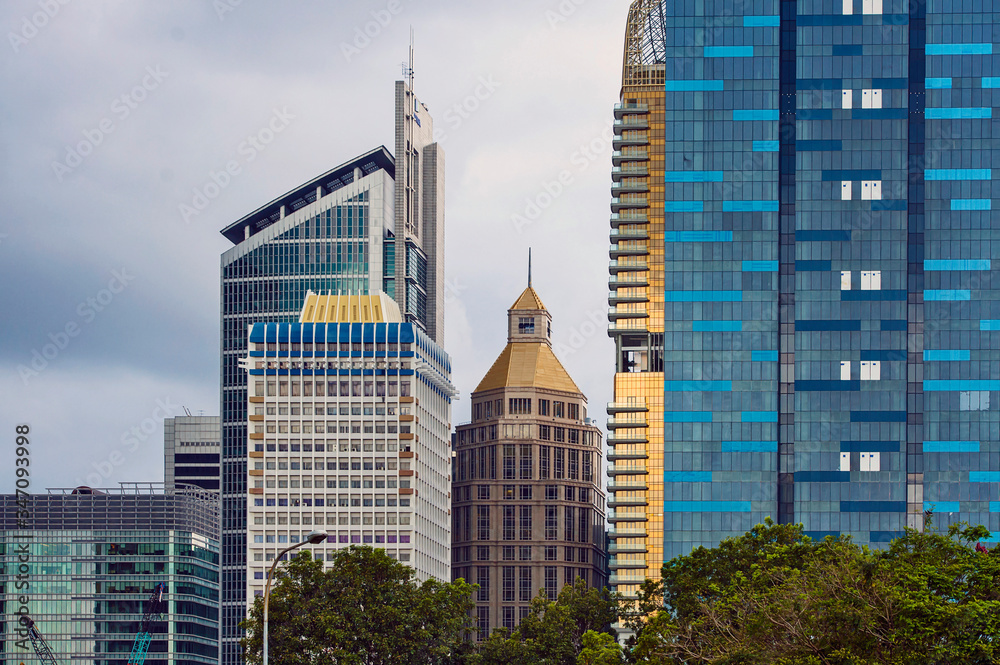 panorama on the skyscraper in Singapore panorama on the skyscraper in Singapore