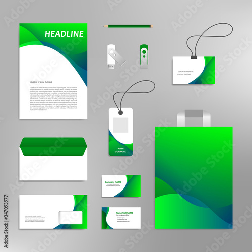Corporate identity design template, business stationery mockup for company branding