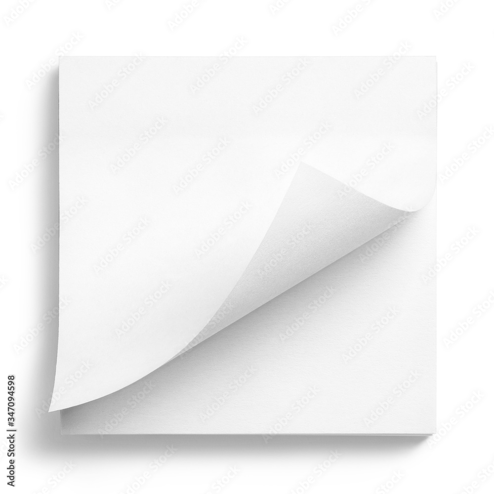 Blank white sticker, isolated on white background Blank white sticker, isolated on white background