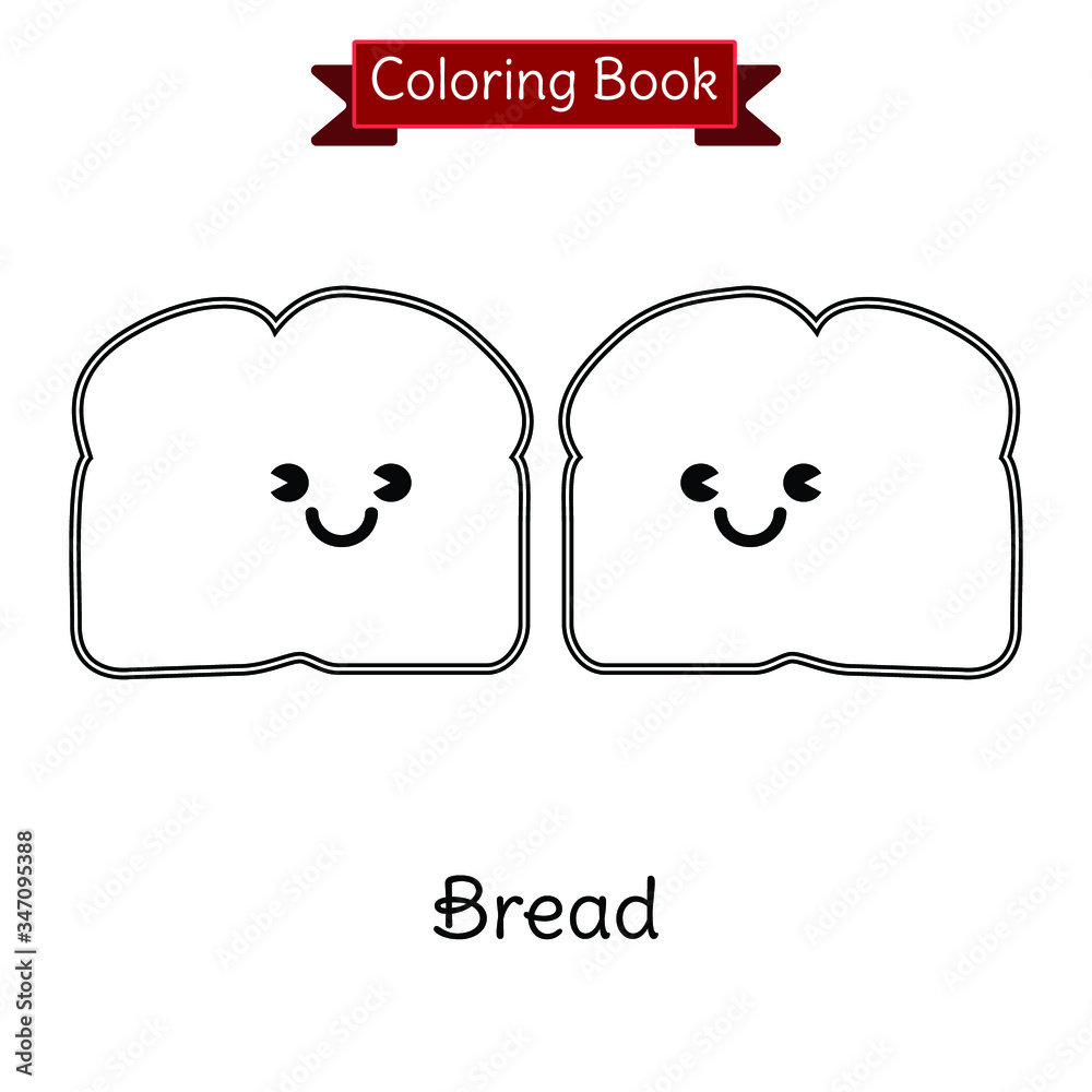 coloring book kid cute bread