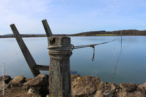 wooden fence on the shore