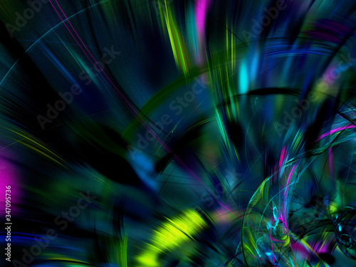 blue abstract fractal background 3d rendering illustration