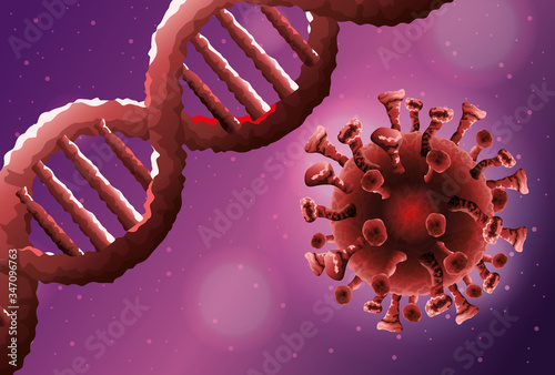 covid19 pandemic particles and dna molecules pattern