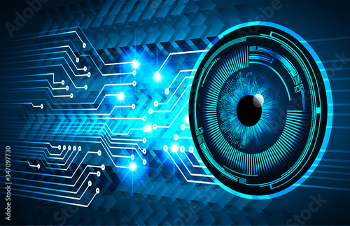 Blue eye cyber circuit future technology concept background