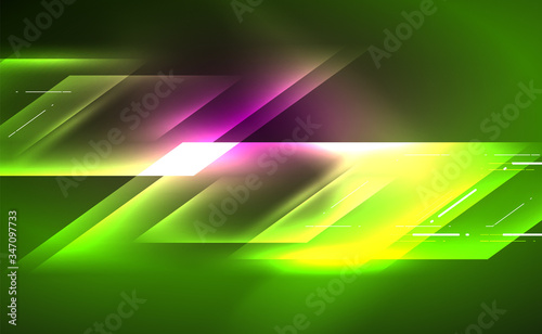 Dynamic neon shiny abstract background. Trendy abstract layout template for business or technology presentation, internet poster or web brochure cover, wallpaper
