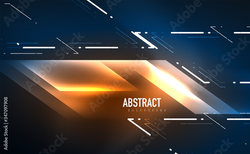 Dynamic neon shiny abstract background. Trendy abstract layout template for business or technology presentation, internet poster or web brochure cover, wallpaper