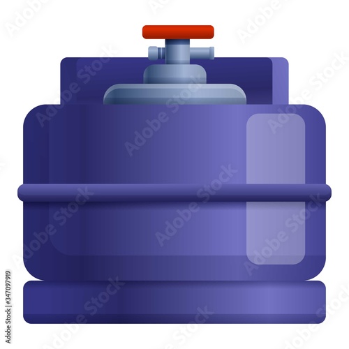 Oxygen gas cylinder icon. Cartoon of oxygen gas cylinder vector icon for web design isolated on white background