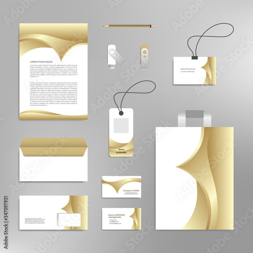 Corporate identity design template, business stationery mockup for company branding