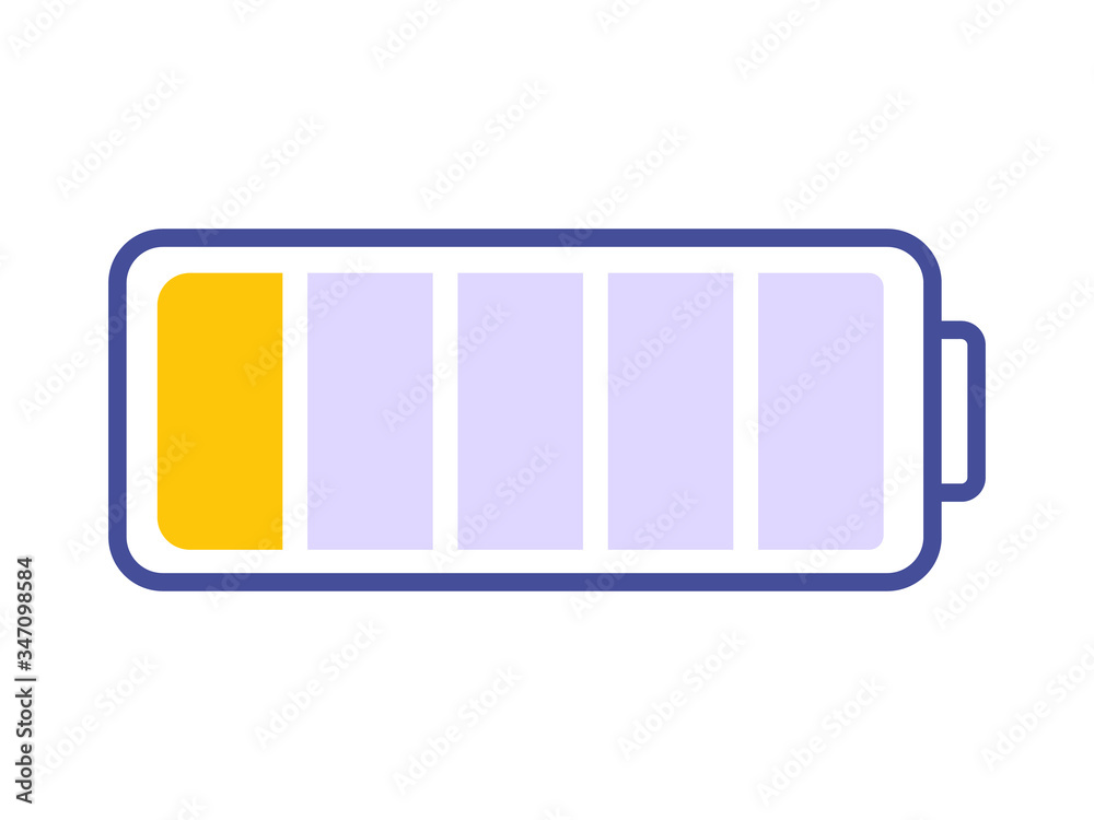 Design of putable battery for smartphone on an isolated white background. The concept of emotional burnout. Flat style. Icon for site applications, print on fabric and clothes. Vector stock graphic. Design of putable battery for smartphone on an isolated white background. The concept of emotional burnout. Flat style. Icon for site applications, print on fabric and clothes. Vector stock graphic.